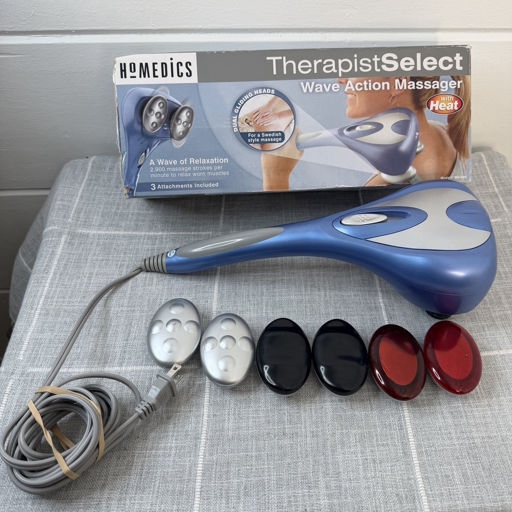 HoMedics Handheld Wave Action‎ Massager w Heat (6) Heads WV-50H